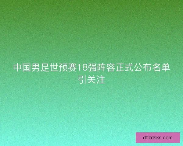 中国男足世预赛18强阵容正式公布名单引关注 中国男足世预赛18强阵容正式公布名单引关注