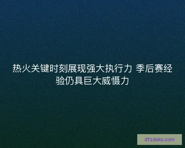 热火关键时刻展现强大执行力 季后赛经验仍具巨大威慑力