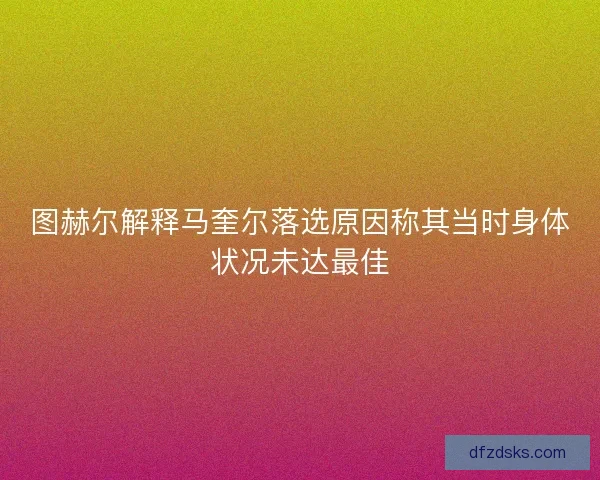 图赫尔解释马奎尔落选原因称其当时身体状况未达最佳